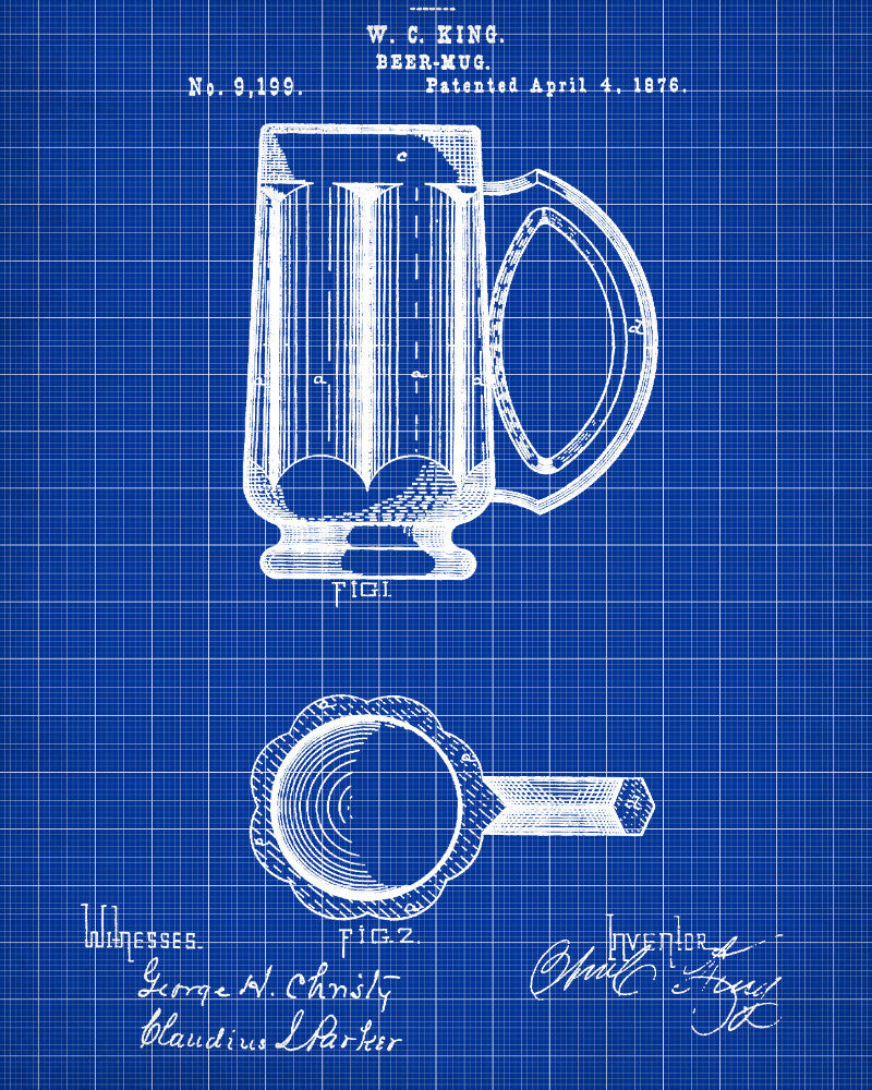 Beer Patent Print Cafe Art Bar Poster Pub Wall Poster - OnTrendAndFab
