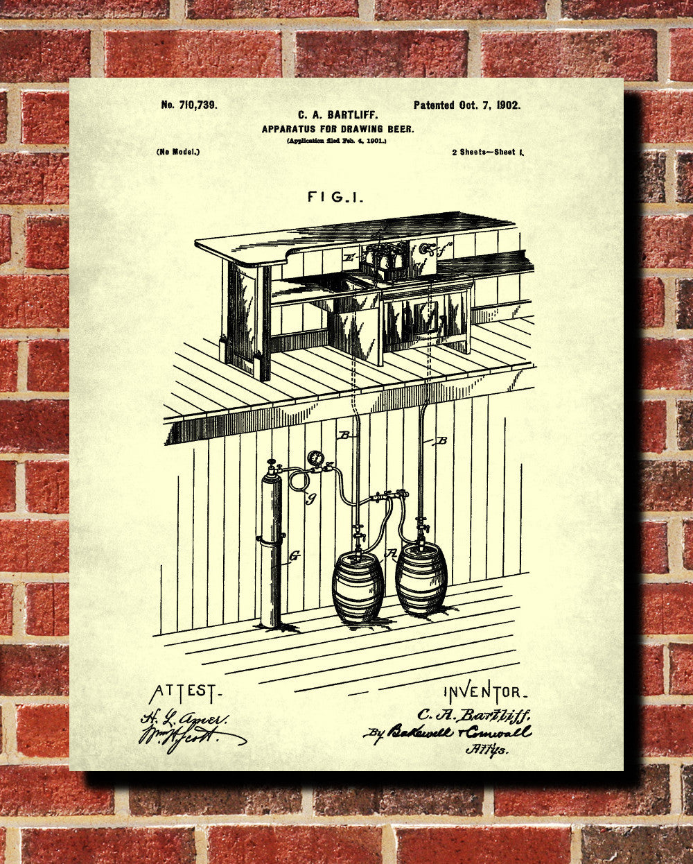 Beer Patent Print Bar Poster Cafe Art Pub Wall Poster - OnTrendAndFab