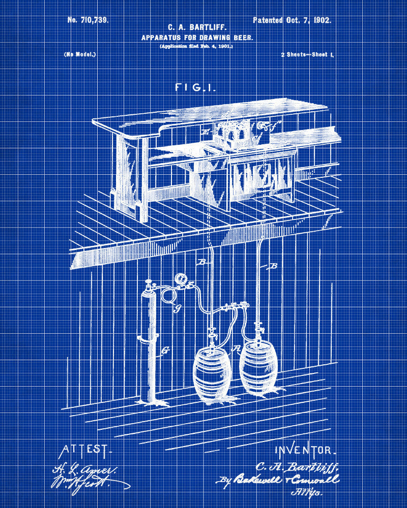 Beer Patent Print Cafe Poster Pub Art Bar Wall Poster - OnTrendAndFab
