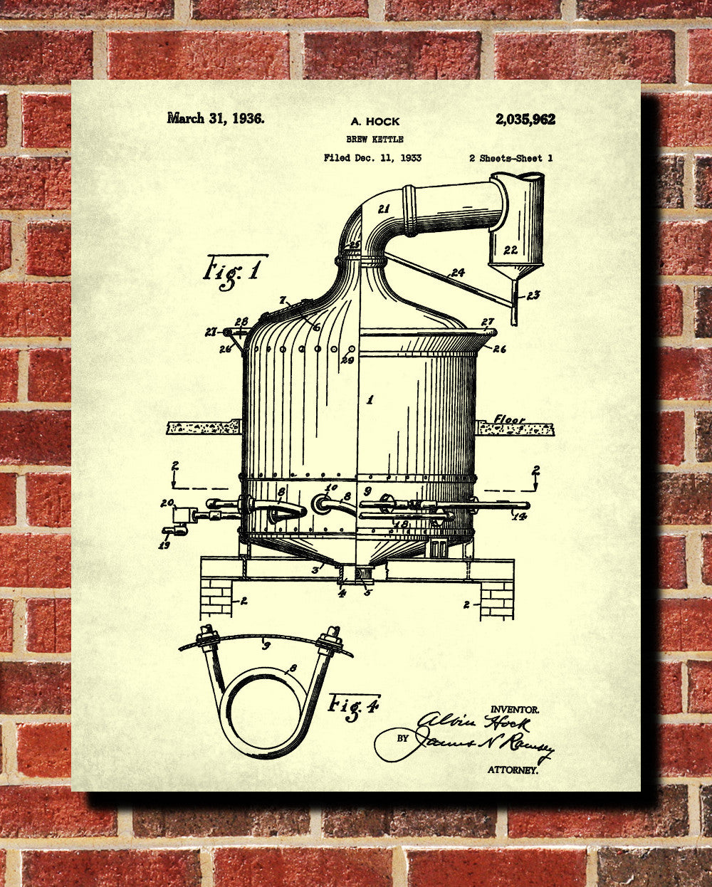 Beer Patent Print Bar Poster Pub Wall Poster Cafe Art - OnTrendAndFab