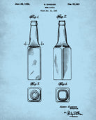 Beer Bottle Blueprint Bar Poster Cafe Art - OnTrendAndFab