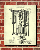 Beer Bottle Filling Patent Bar Poster Cafe Art - OnTrendAndFab
