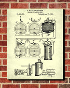 Beer Brewing Blueprint Bar Poster Cafe Art - OnTrendAndFab