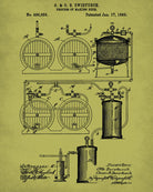 Beer Brewing Blueprint Bar Poster Cafe Art - OnTrendAndFab