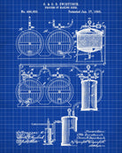 Beer Brewing Blueprint Bar Poster Cafe Art - OnTrendAndFab