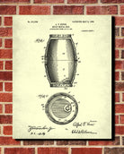 Beer Keg Blueprint Barrel Bar Poster Cafe Art - OnTrendAndFab