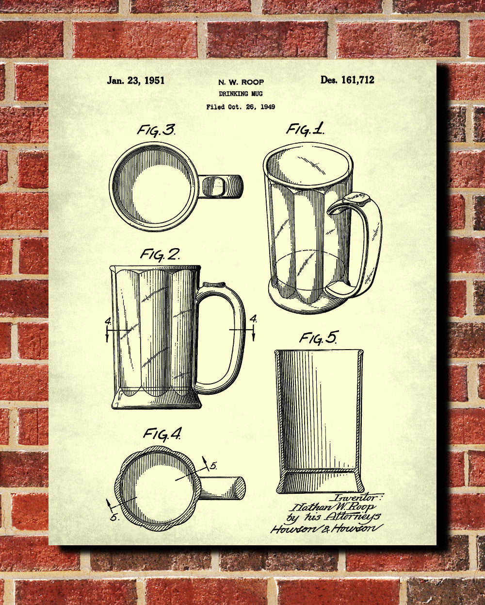 Bar Poster Beer Glass Patent Print Pub Wall Poster Cafe Art - OnTrendAndFab