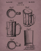 Bar Poster Beer Glass Patent Print Pub Wall Poster Cafe Art - OnTrendAndFab