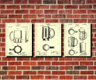 Beer Glass Patent Prints Set 3 Bar Art Cafe Posters - OnTrendAndFab