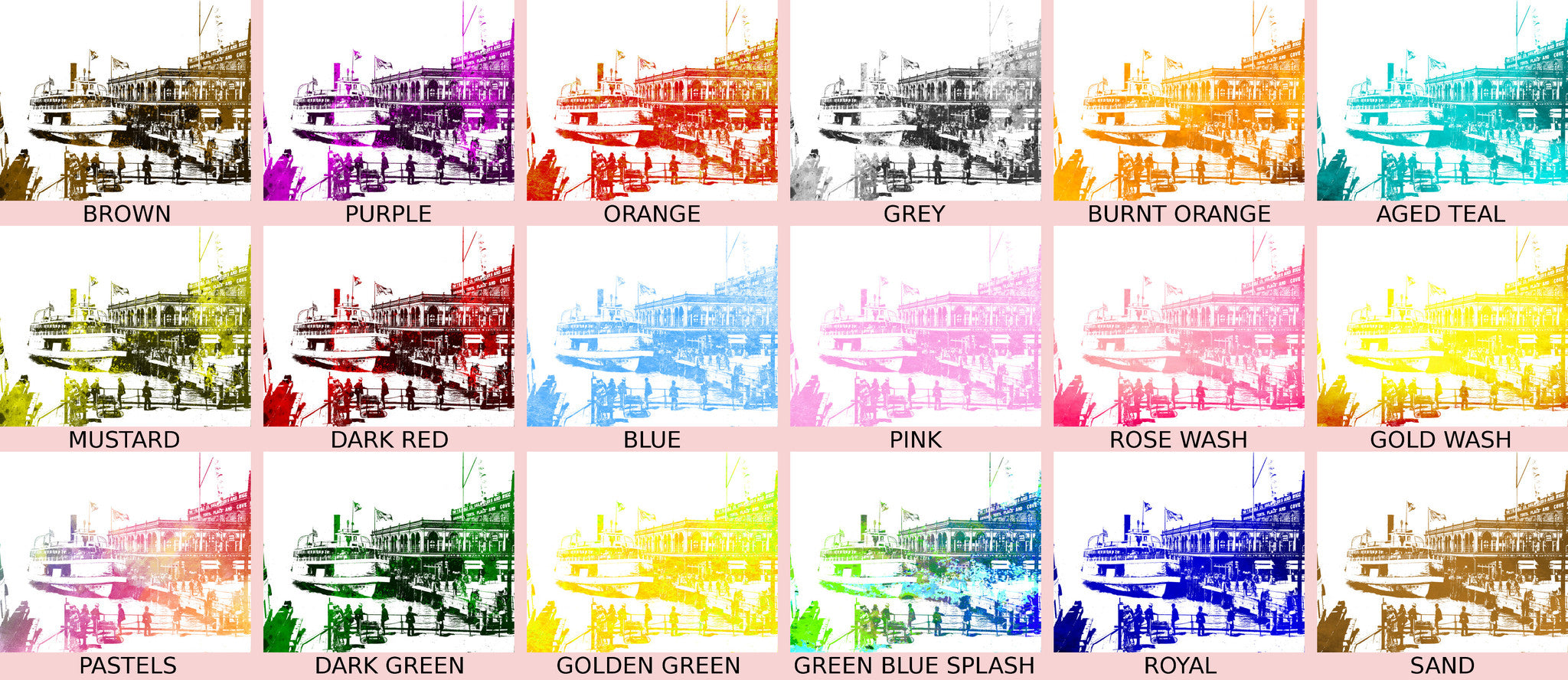 Belle Isle Ferry Print City Landscape Poster Feature Wall Art