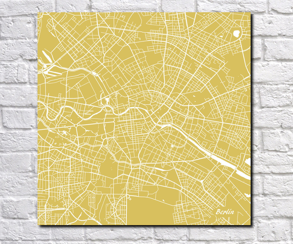 Berlin, Germany City Street Map Print Custom Wall Map