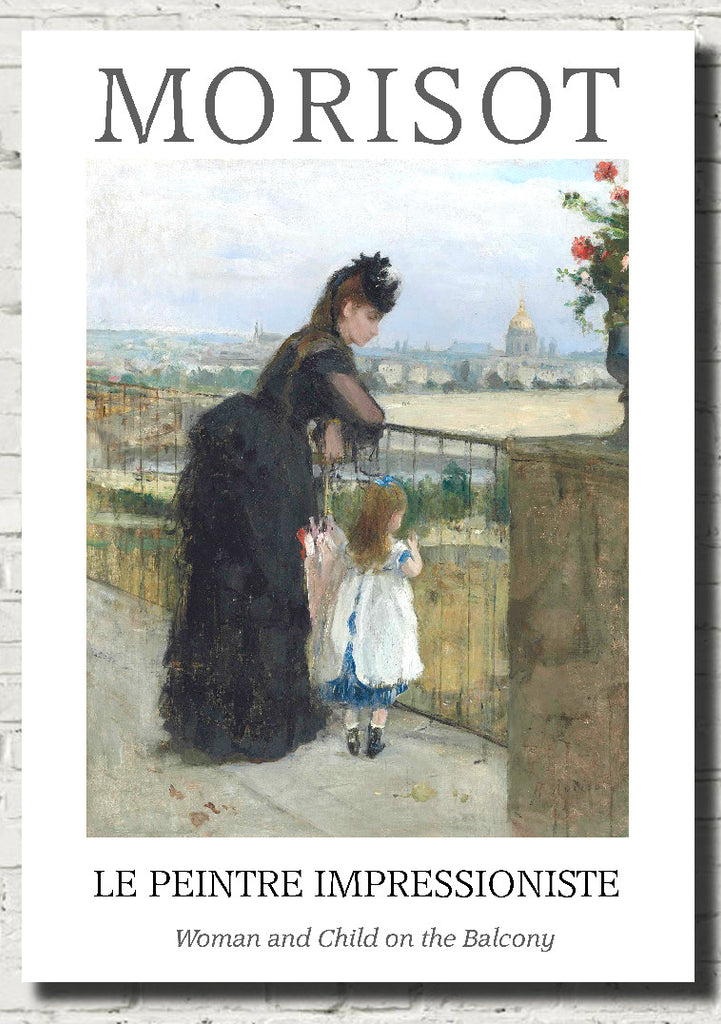 Berthe Morisot Exhibition Poster, Woman and Child on the Balcony