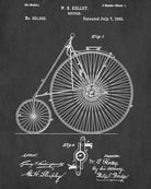 Vintage Bicycle Patent Print Cycling Blueprint Poster
