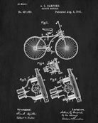 Vintage Bicycle Blueprint Cycling Patent Print Poster