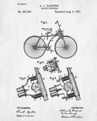 Vintage Bicycle Blueprint Cycling Patent Print Poster