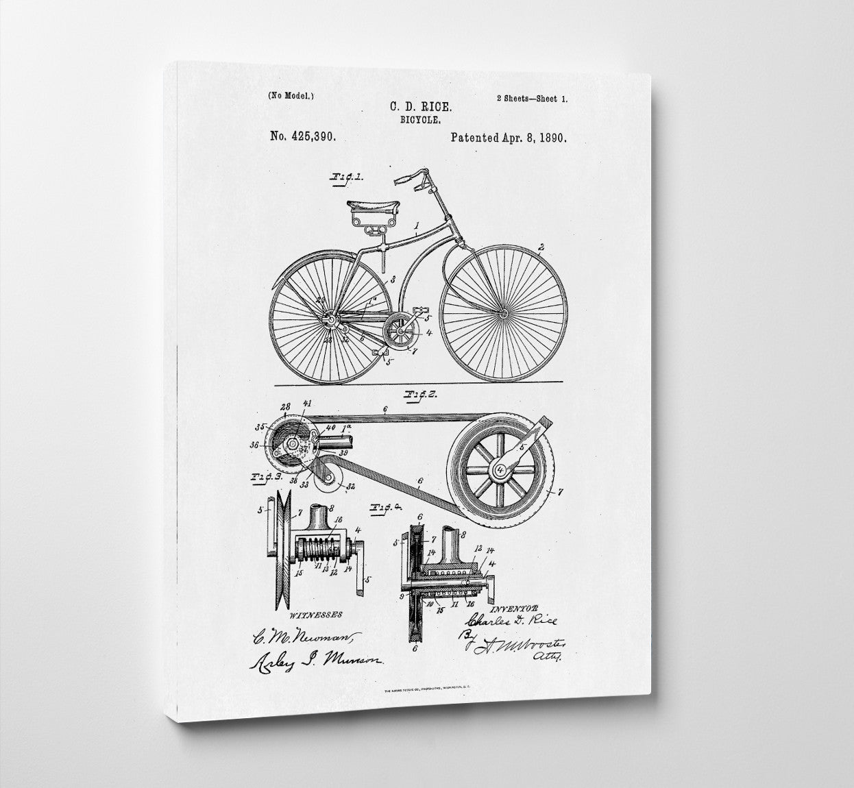 Bicycle Patent Print Cycling Blueprint Poster - OnTrendAndFab