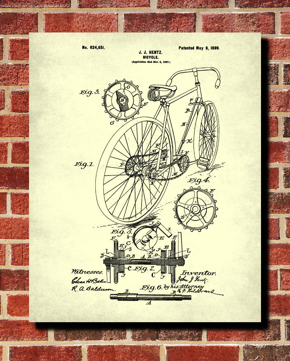 Bicycle Blueprint Print Cycling Patent Poster - OnTrendAndFab