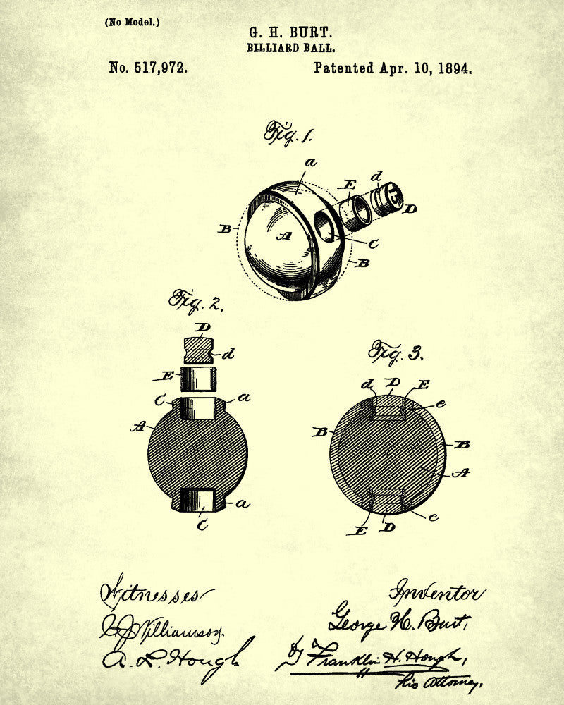 Billiards Ball Blueprint Sports Poster Patent Print - OnTrendAndFab