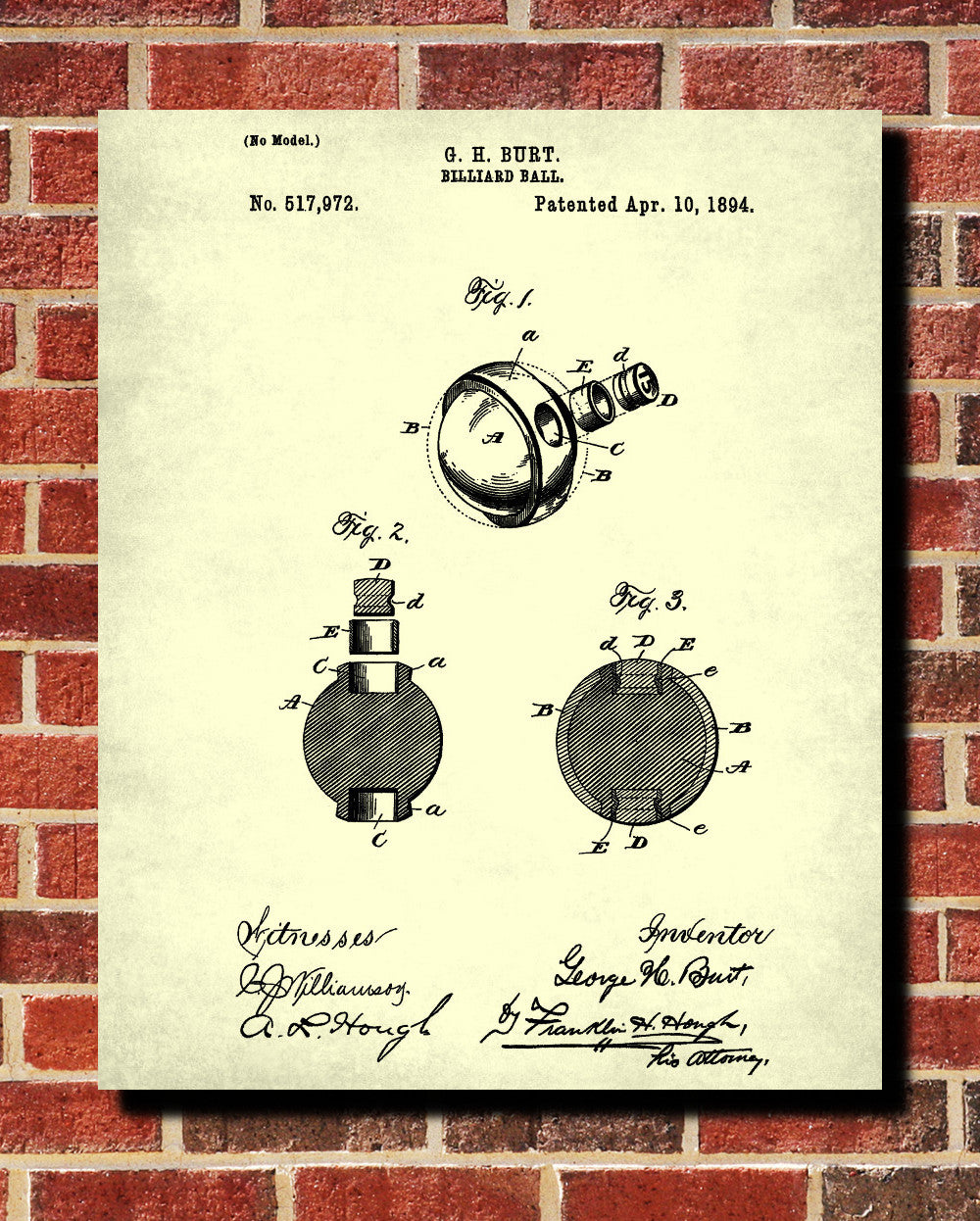 Billiards Ball Blueprint Sports Poster Patent Print - OnTrendAndFab