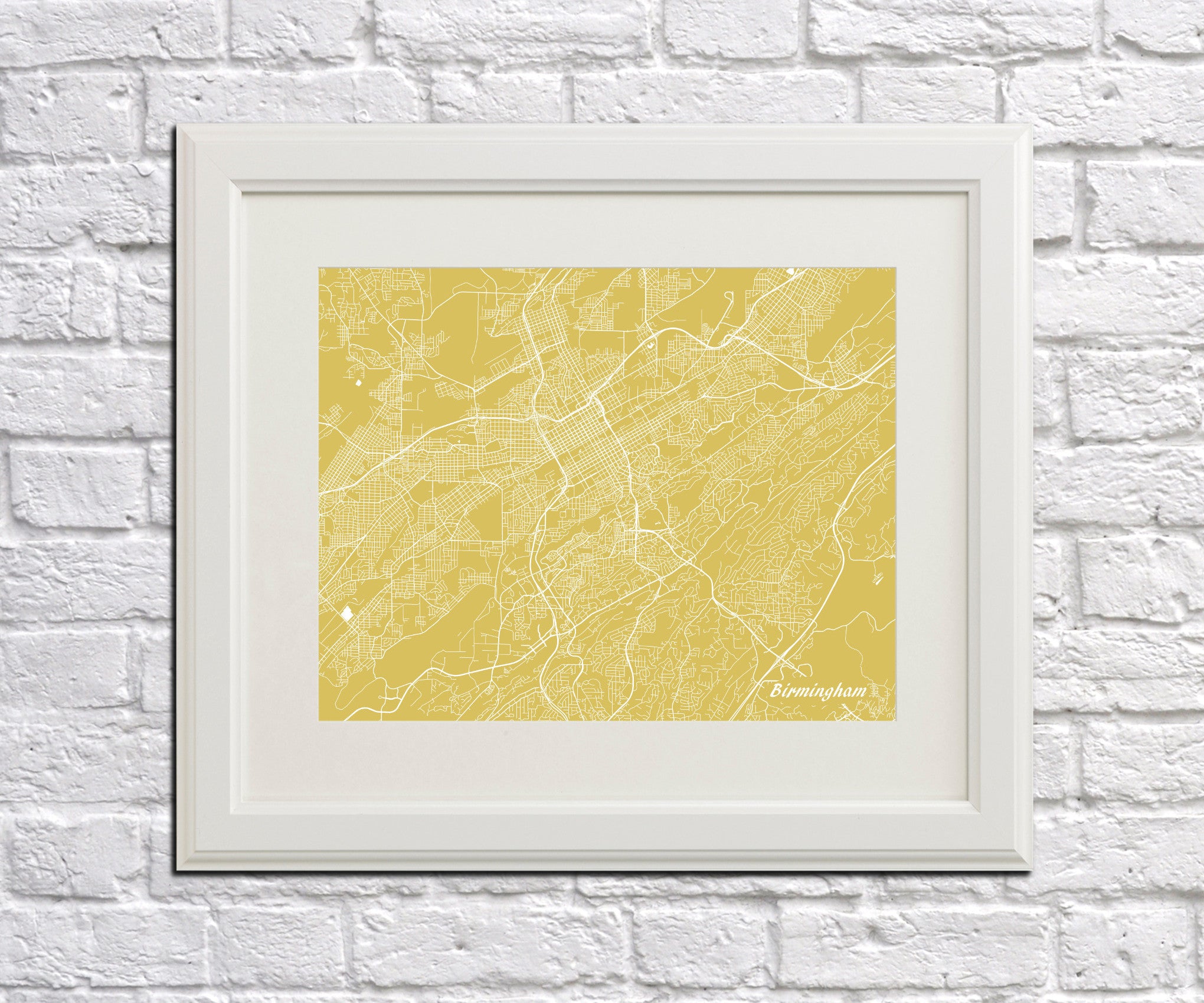 Birmingham Alabama City Street Map Print Custom Map - OnTrendAndFab