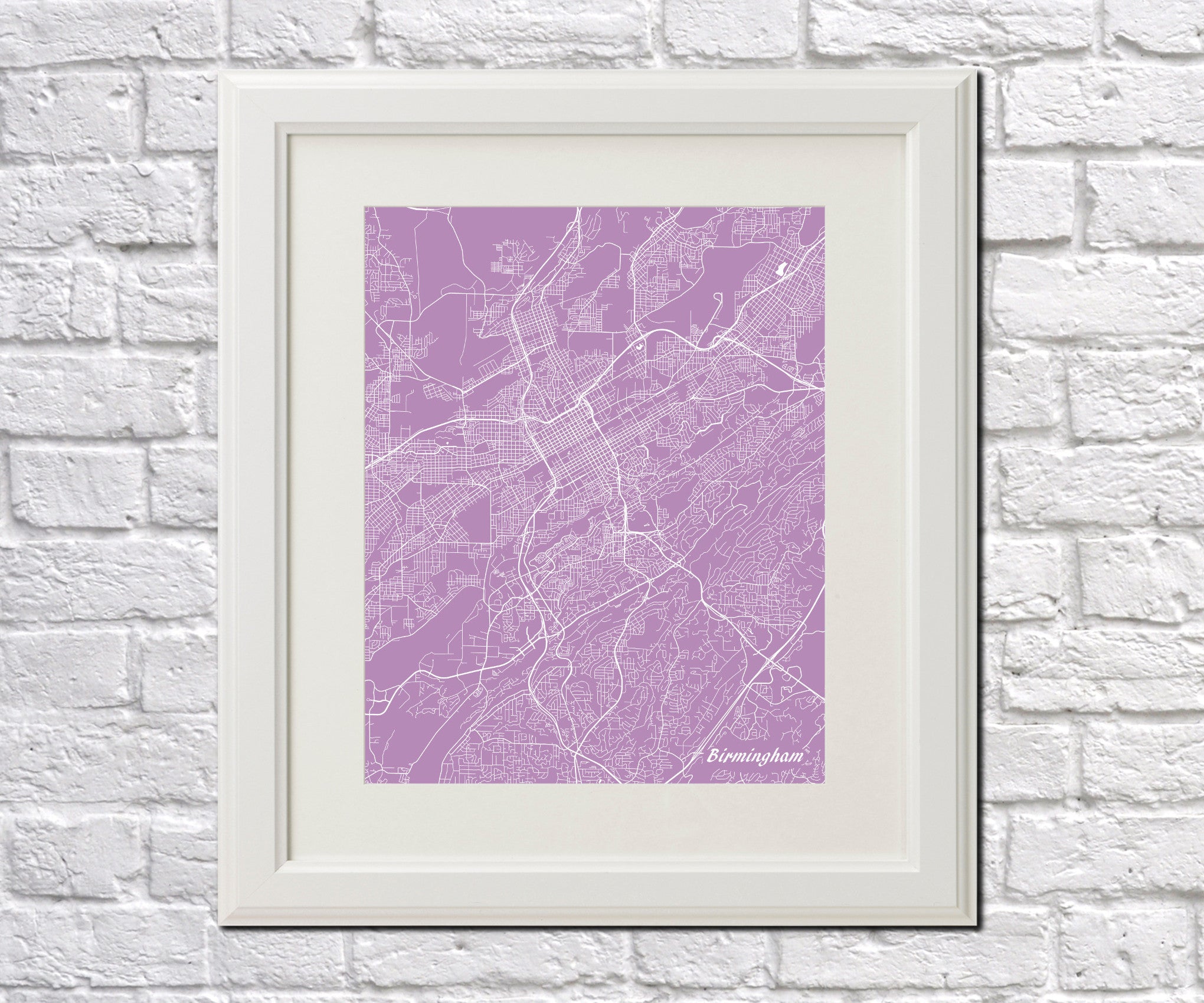 Birmingham Alabama City Street Map Print Custom Map - OnTrendAndFab
