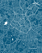 Birmingham, UK City Street Map Print Feature Wall Art Poster