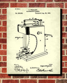 Blacksmiths Hammer Patent Print Workshop Wall Art Blueprint Poster