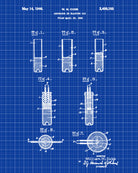 Blasting Cap Detonator Patent Print Gold Rush Mining Poster