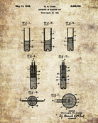 Blasting Cap Detonator Patent Print Gold Rush Mining Poster