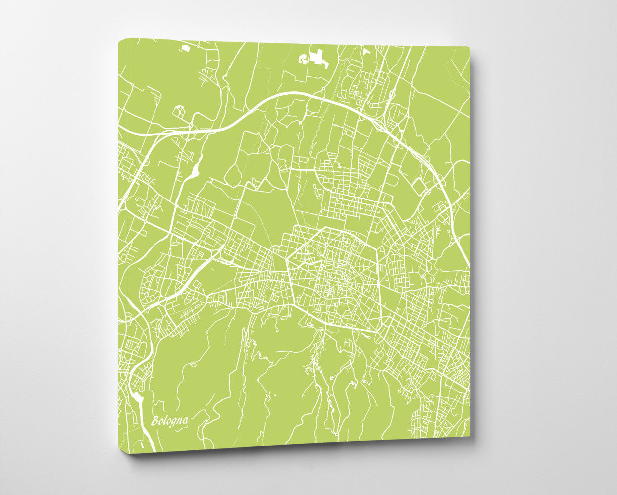 Bologna, Italy City Street Map Print Custom Wall Map - Square