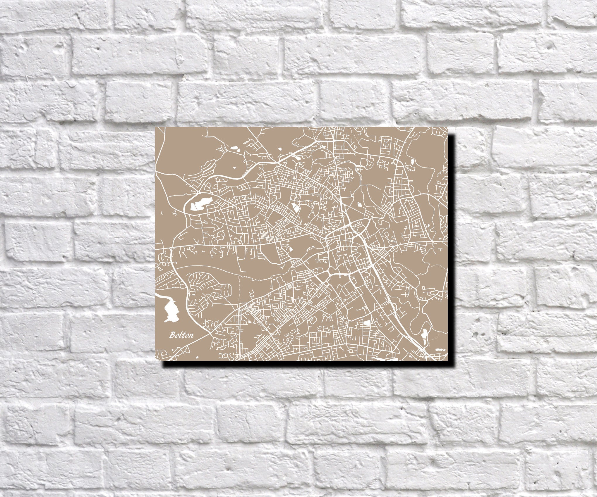 Bolton, UK City Street Map Print Feature Wall Art Poster
