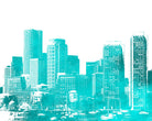 Boston City Skyline Print Landscape Poster Feature Wall Art