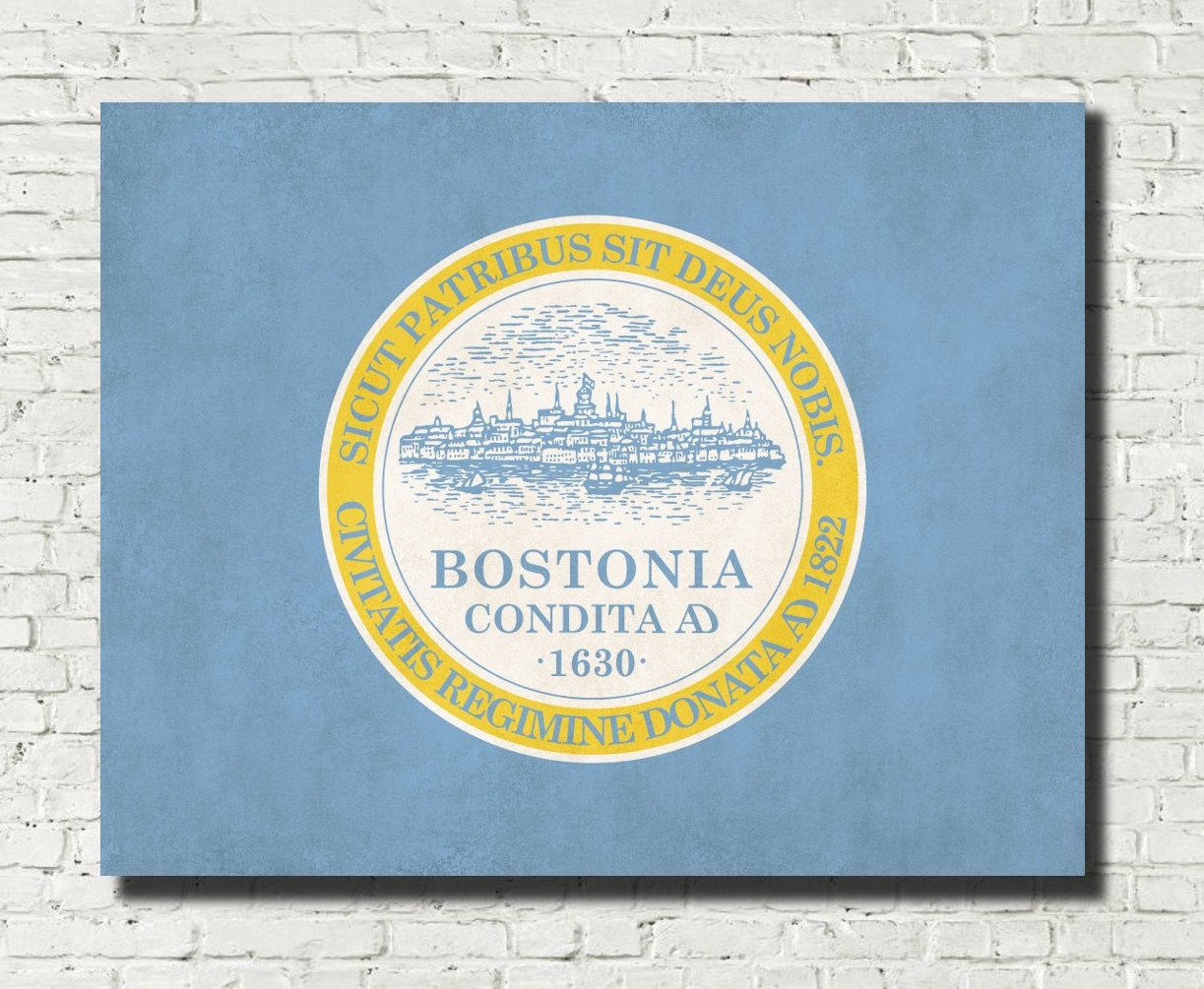 Boston Massachusetts City Flag Print