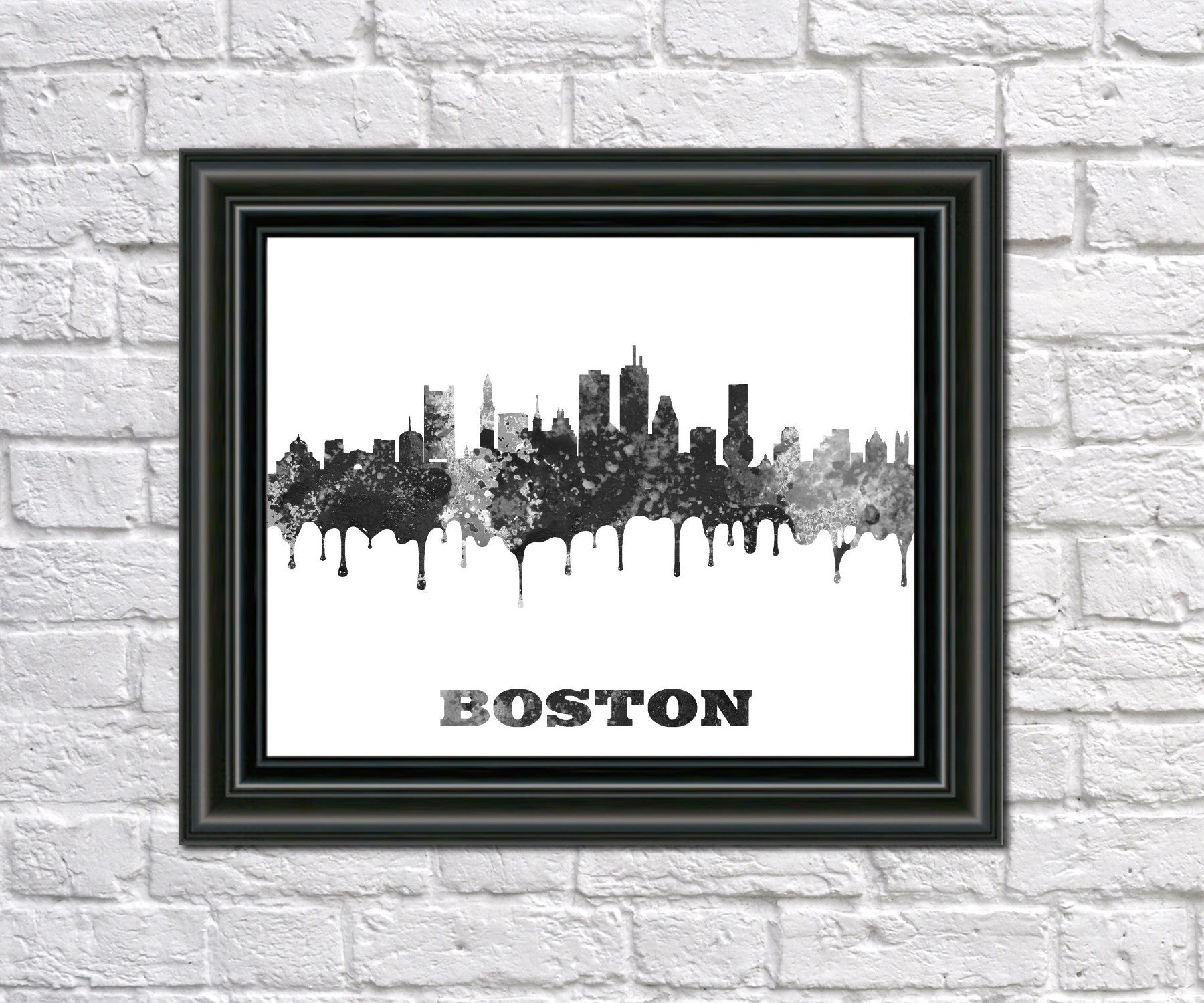 Boston Print City Skyline Wall Art Poster Massachusetts USA - OnTrendAndFab