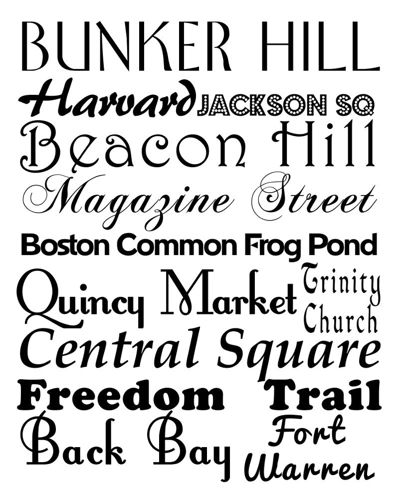 Baltimore Neighbourhood Print Typography Scroll