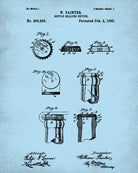 Beer Bottle Caps Patent Print Bar Poster Cafe Art - OnTrendAndFab