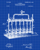 Wine Bottle Filling Bar Patent Print Cafe Poster