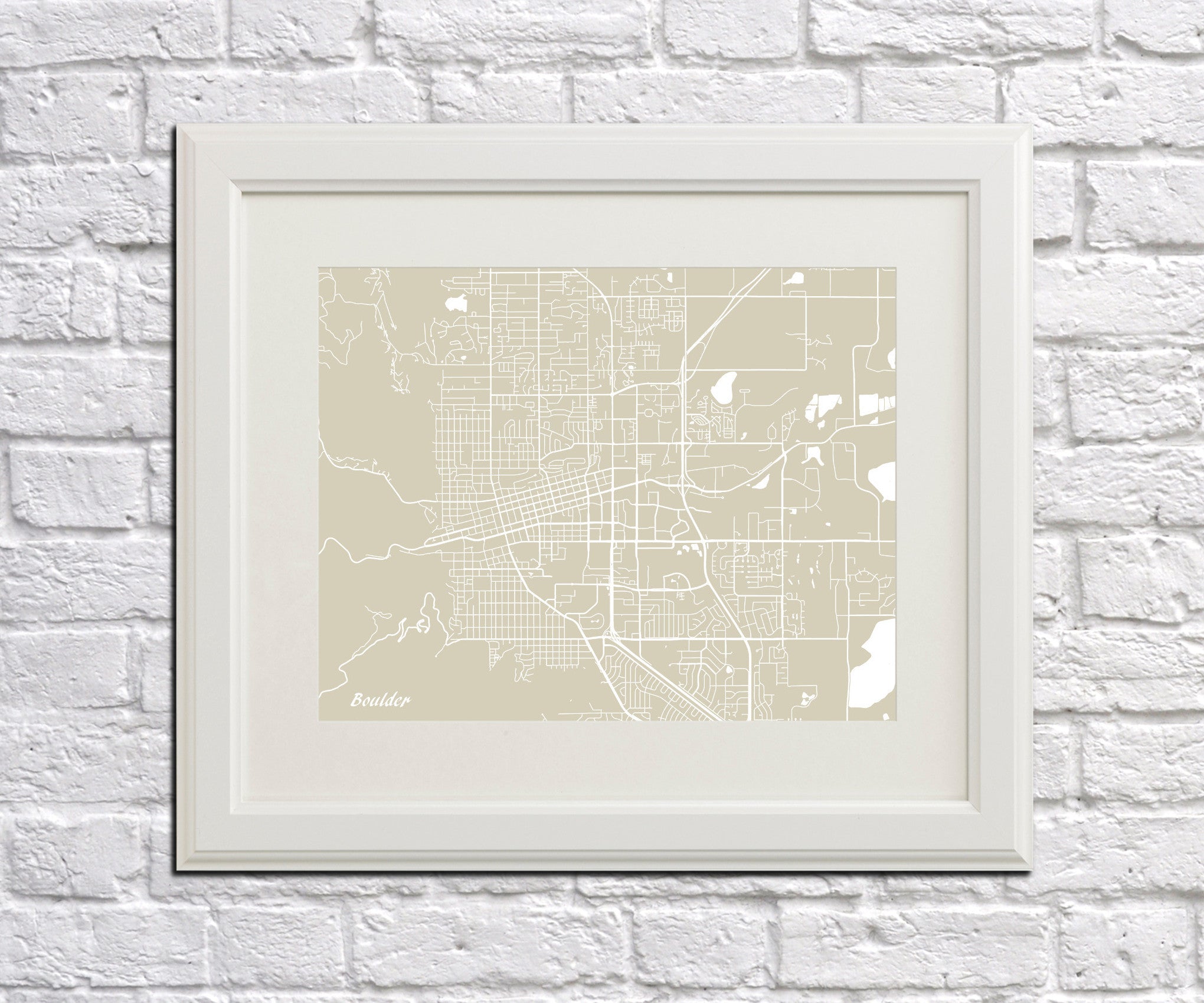 Boulder City Street Map Print Custom Wall Map Poster - OnTrendAndFab