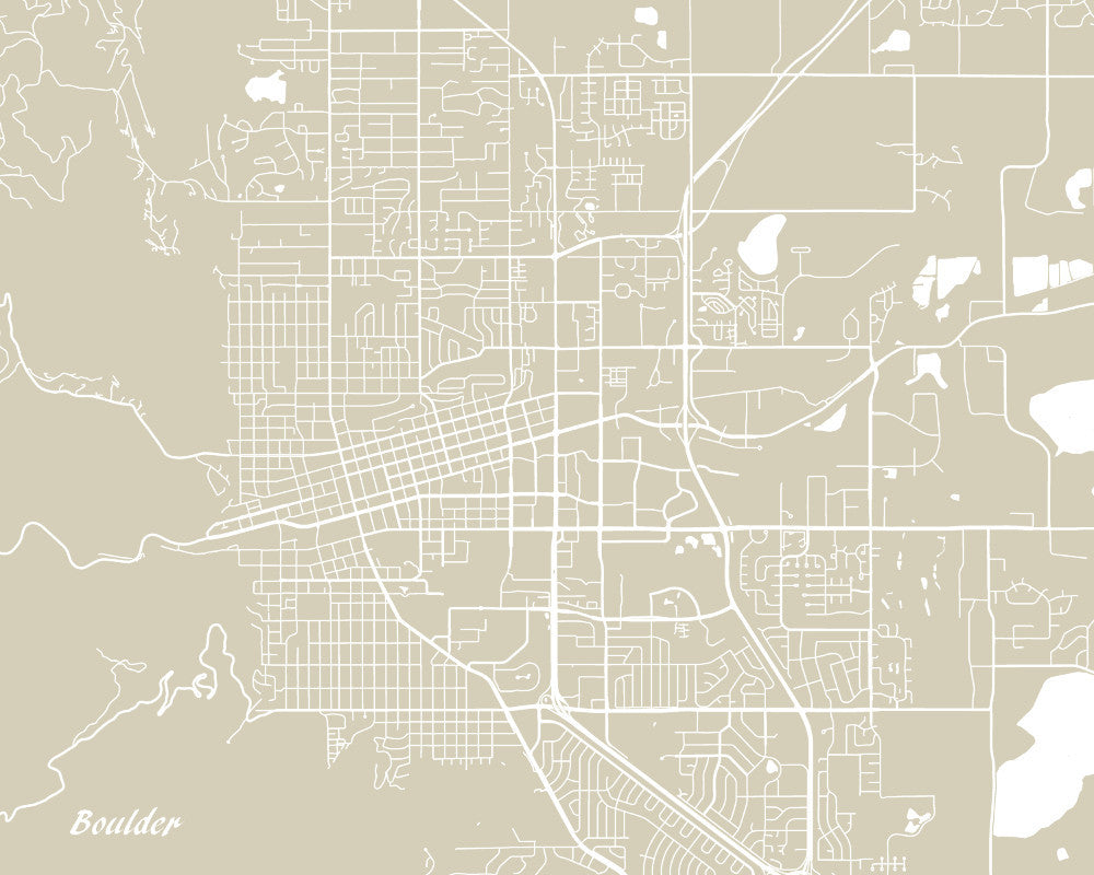 Boulder City Street Map Print Custom Wall Map Poster - OnTrendAndFab