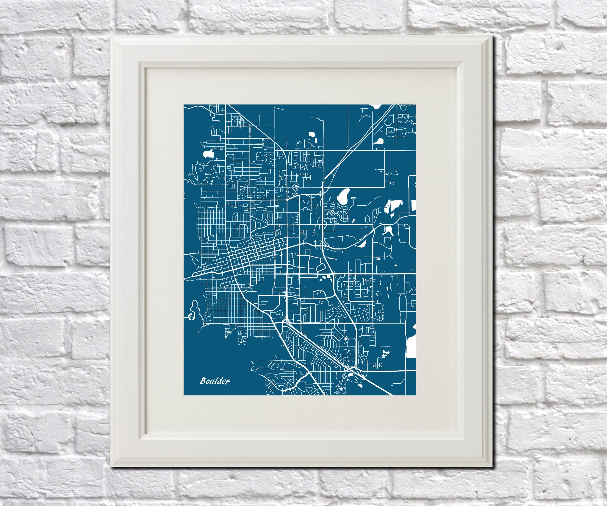 Boulder City Street Map Print Custom Wall Map Poster - OnTrendAndFab