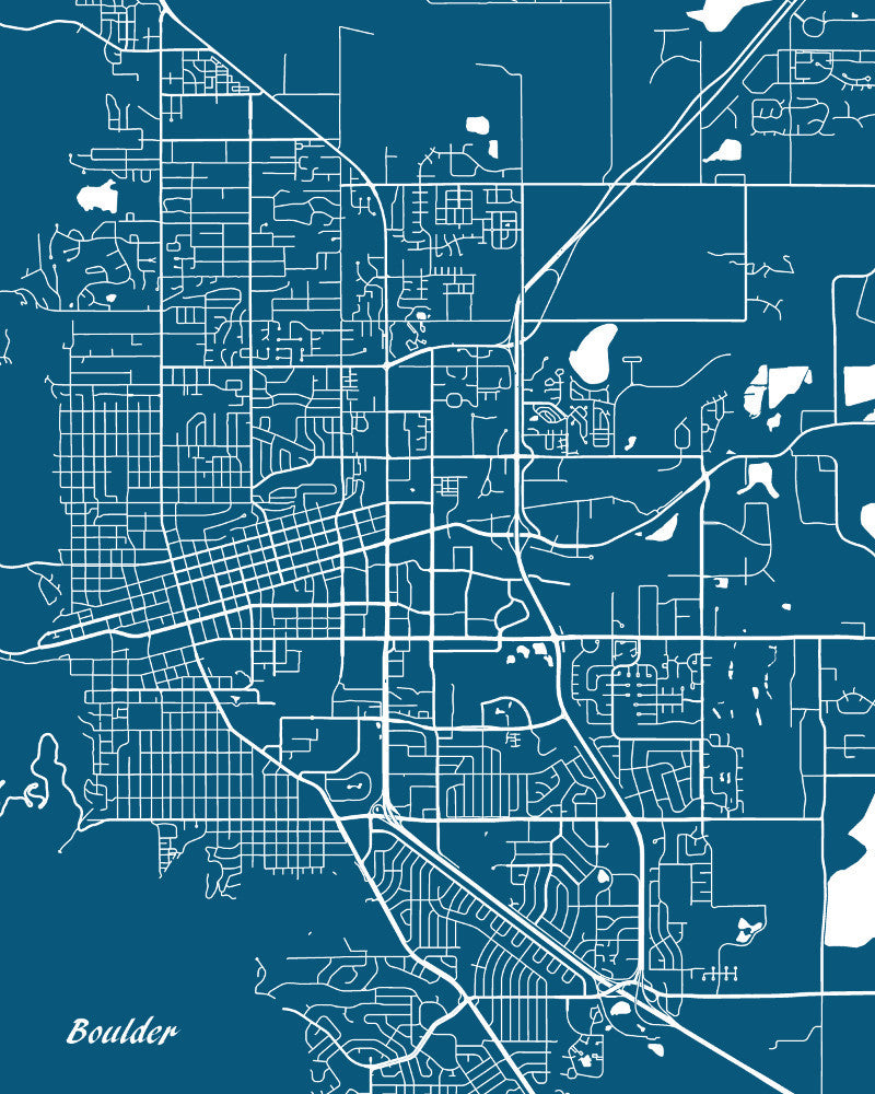 Boulder City Street Map Print Custom Wall Map Poster - OnTrendAndFab