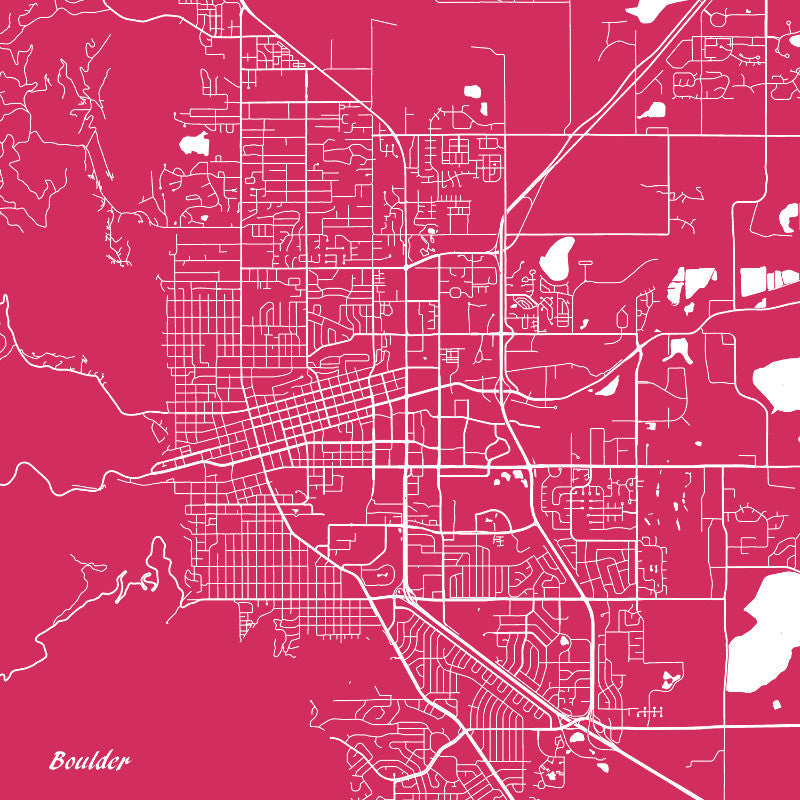 Boulder City Street Map Print Custom Wall Map Poster - OnTrendAndFab