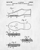 Bowling Shoes Patent Print Sports Blueprint Art Poster - OnTrendAndFab