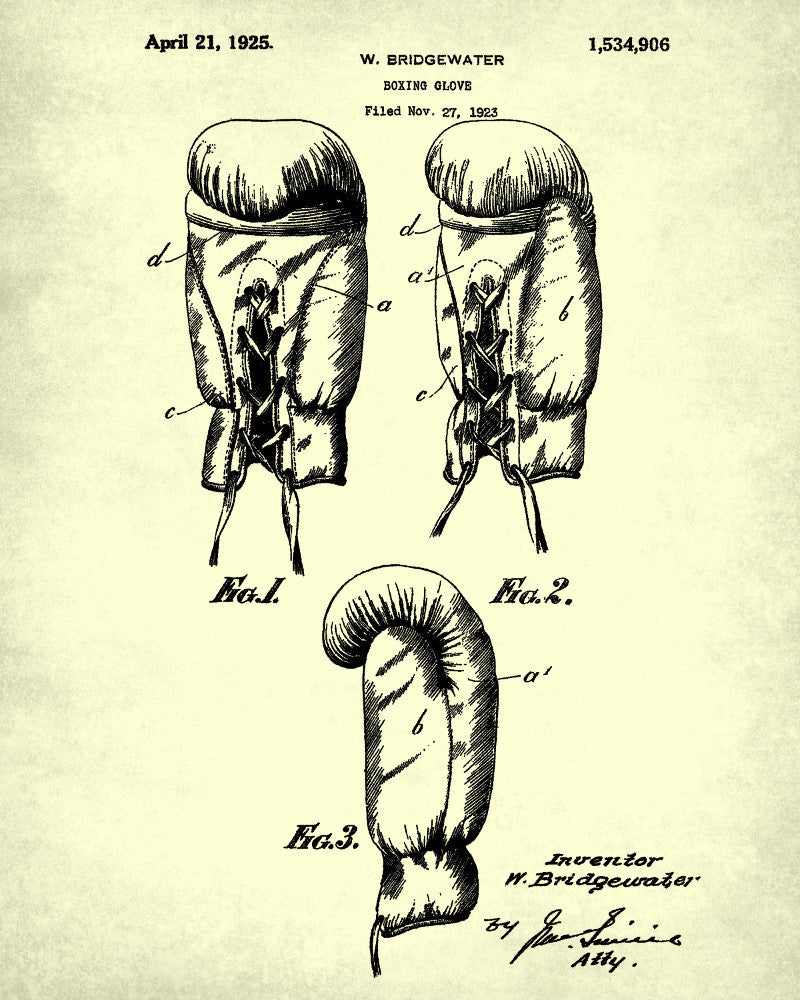 Boxing Glove Patent Print Sports Wall Art Poster - OnTrendAndFab