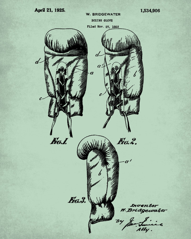 Boxing Glove Patent Print Sports Wall Art Poster - OnTrendAndFab