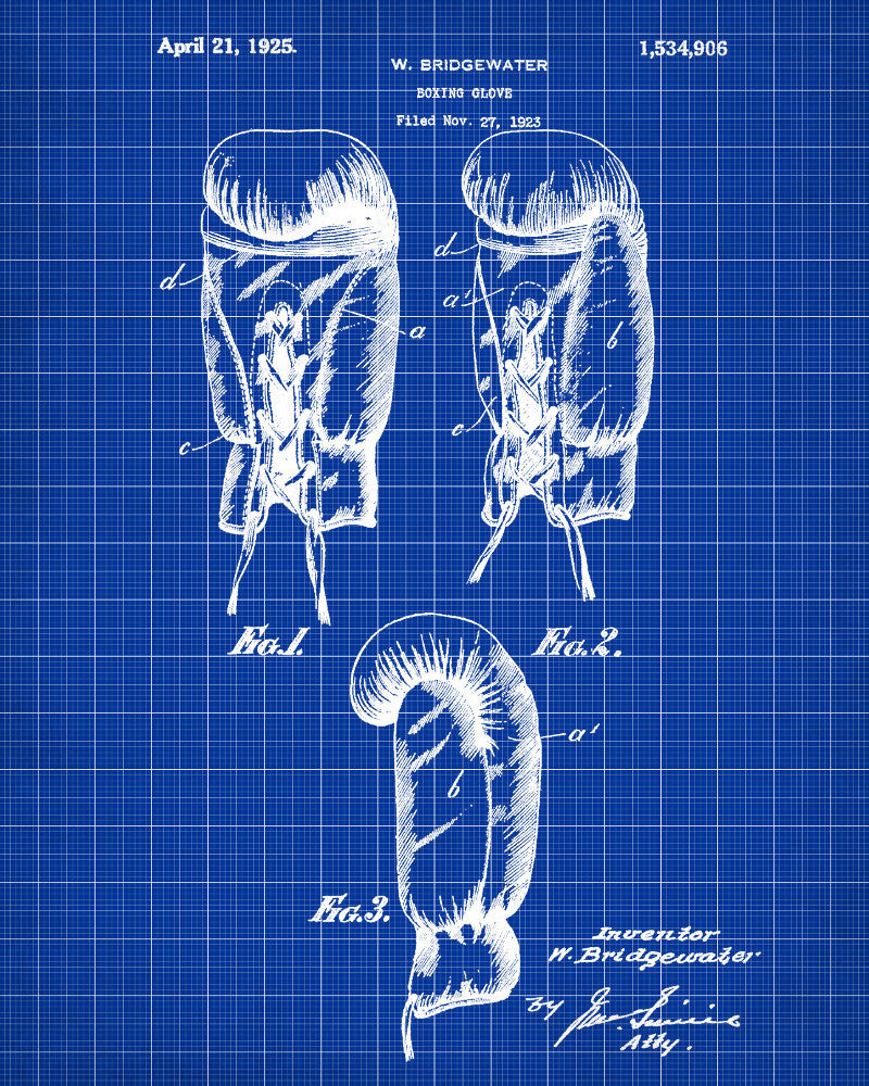 Boxing Glove Patent Print Sports Wall Art Poster - OnTrendAndFab
