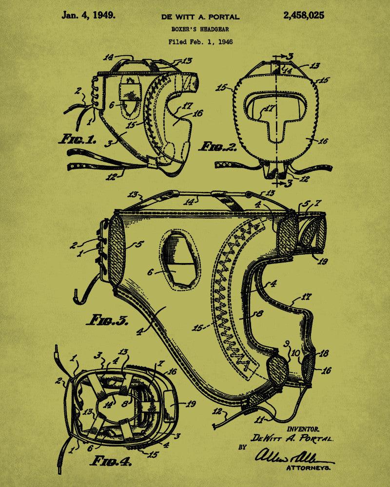 Boxing Helmet Patent Print Sports Wall Art Poster - OnTrendAndFab