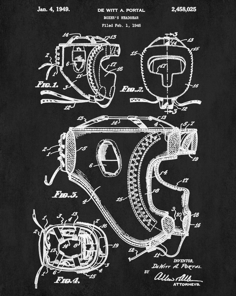Boxing Helmet Patent Print Sports Wall Art Poster - OnTrendAndFab