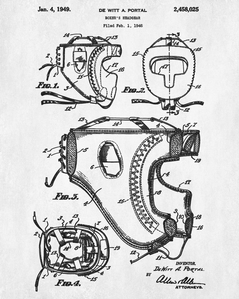 Boxing Helmet Patent Print Sports Wall Art Poster - OnTrendAndFab