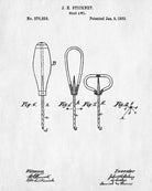 Carpenters Brad Awl Patent Print Hand Tools Blueprint Workshop Poster
